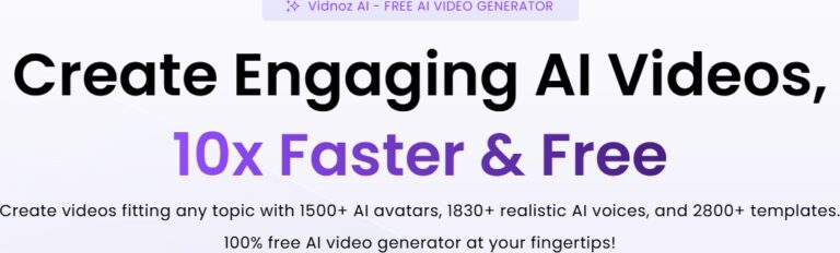 vidnoz AI creer des video rapidement